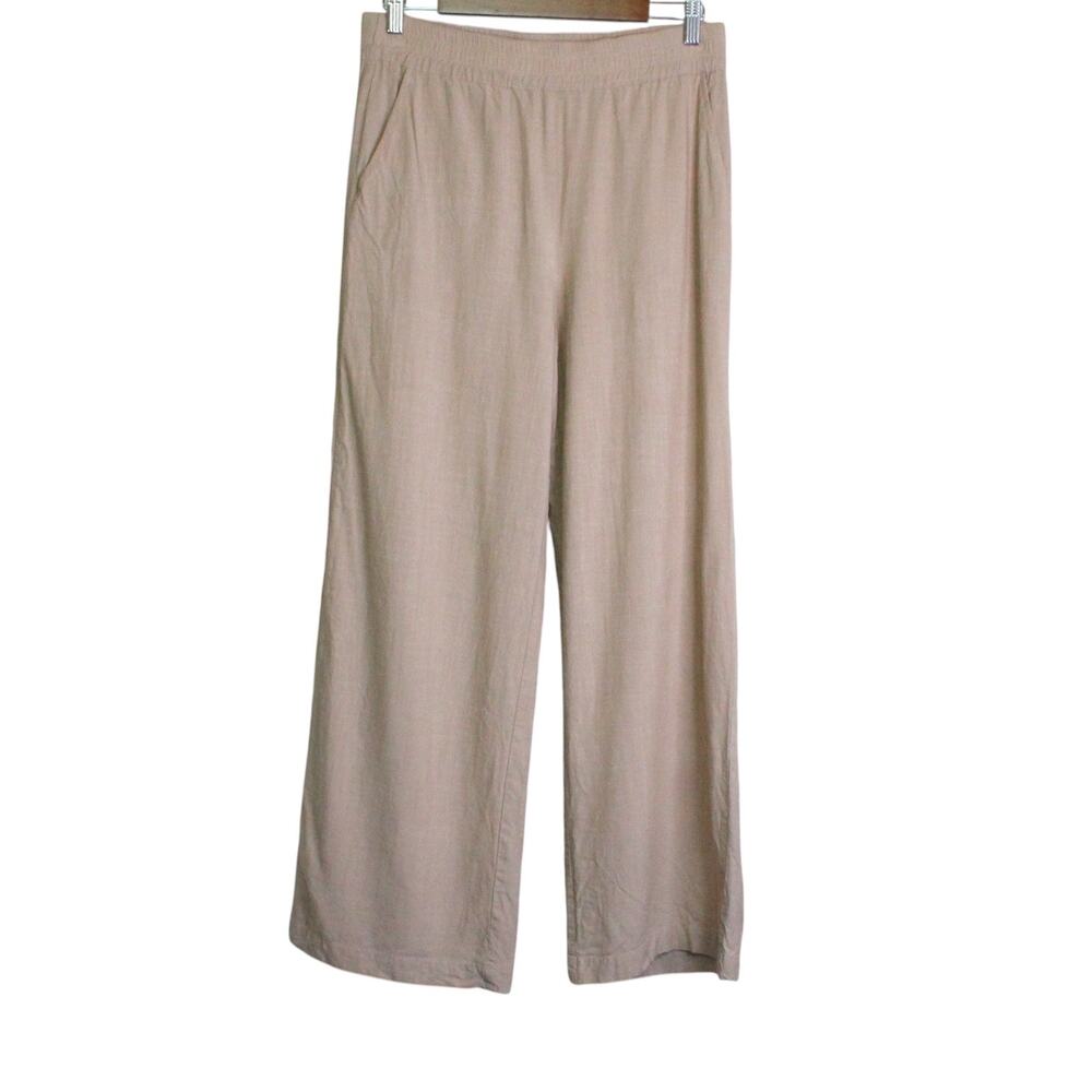 MARINE LAYER Allison Wide Leg Pant Resort Lounge Trouser in Beige Women's Medium